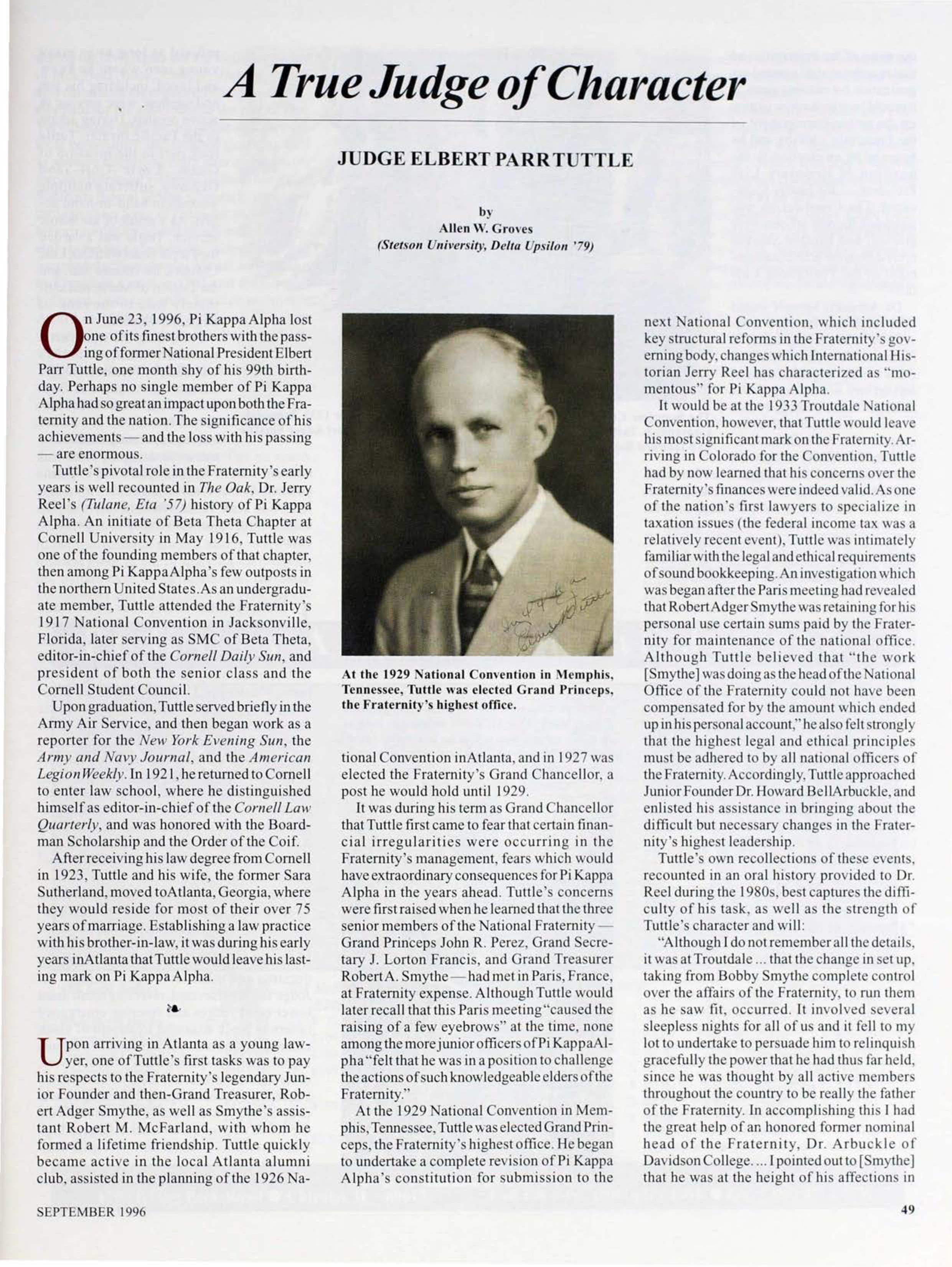 A True Judge of Character